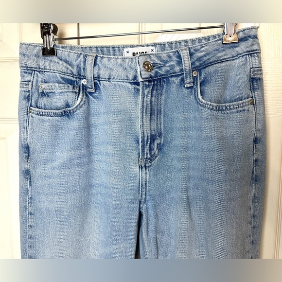 PAIGE Denim Noella Straight Raw Hem Jeans Doretta Destructed Wash Distressed - Picture 4 of 16